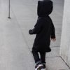 Black zipped jumper with hood for kid ‘SEA’