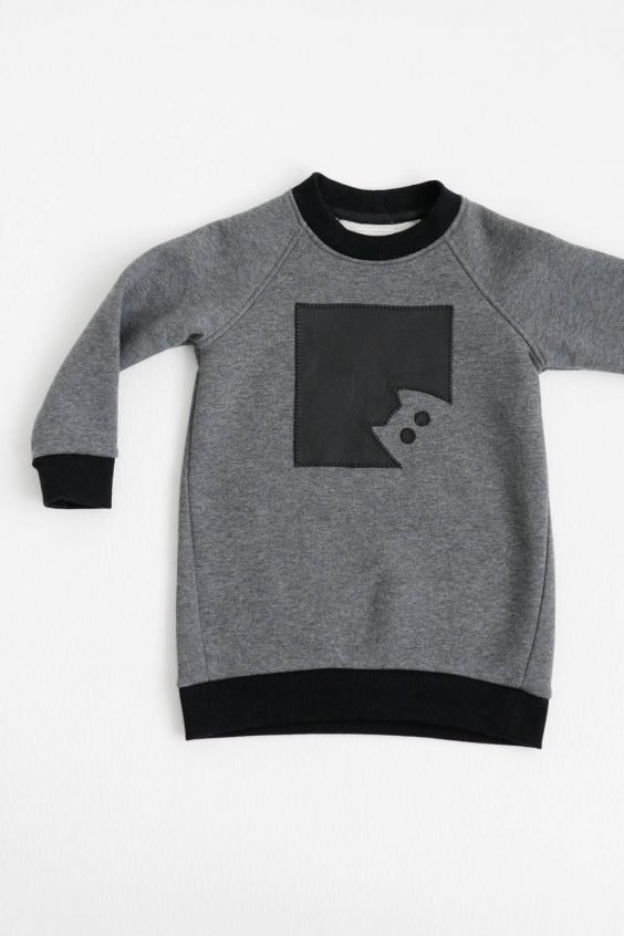 Organinės medvilnės džemperis suknelė ‘KATINUKAS’