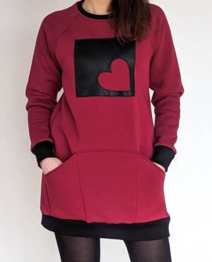 Long jumper-dress with big front pockets - little HEART