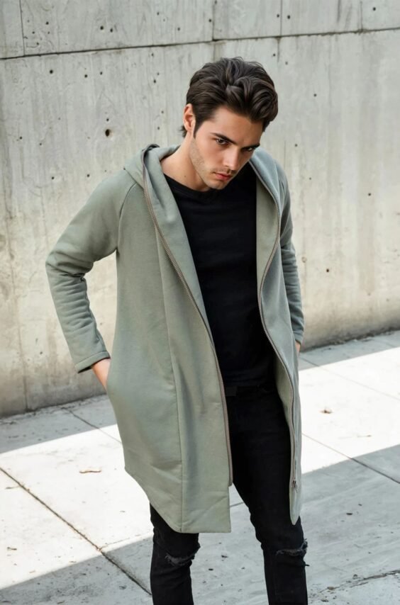 Unisex jacket with big hood and pockets WIND